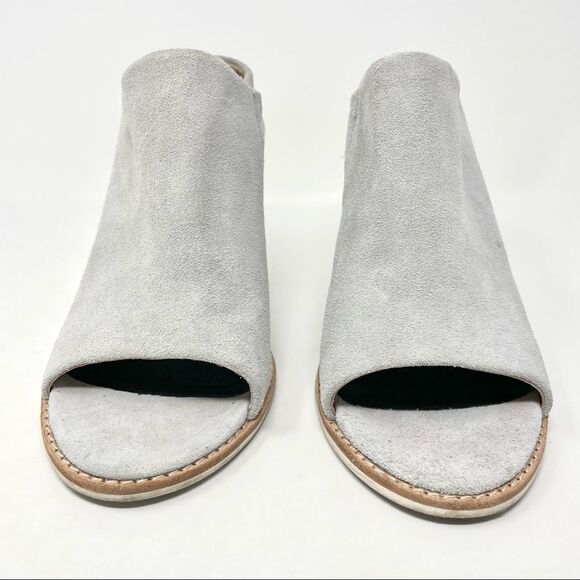 Sol Sana Liza Dove Grey Suede Peep Toe Heeled Mules Size 40 - Picture 5 of 11